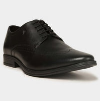 Van Heusen Men Black Leather Wingtip Oxford Shoes